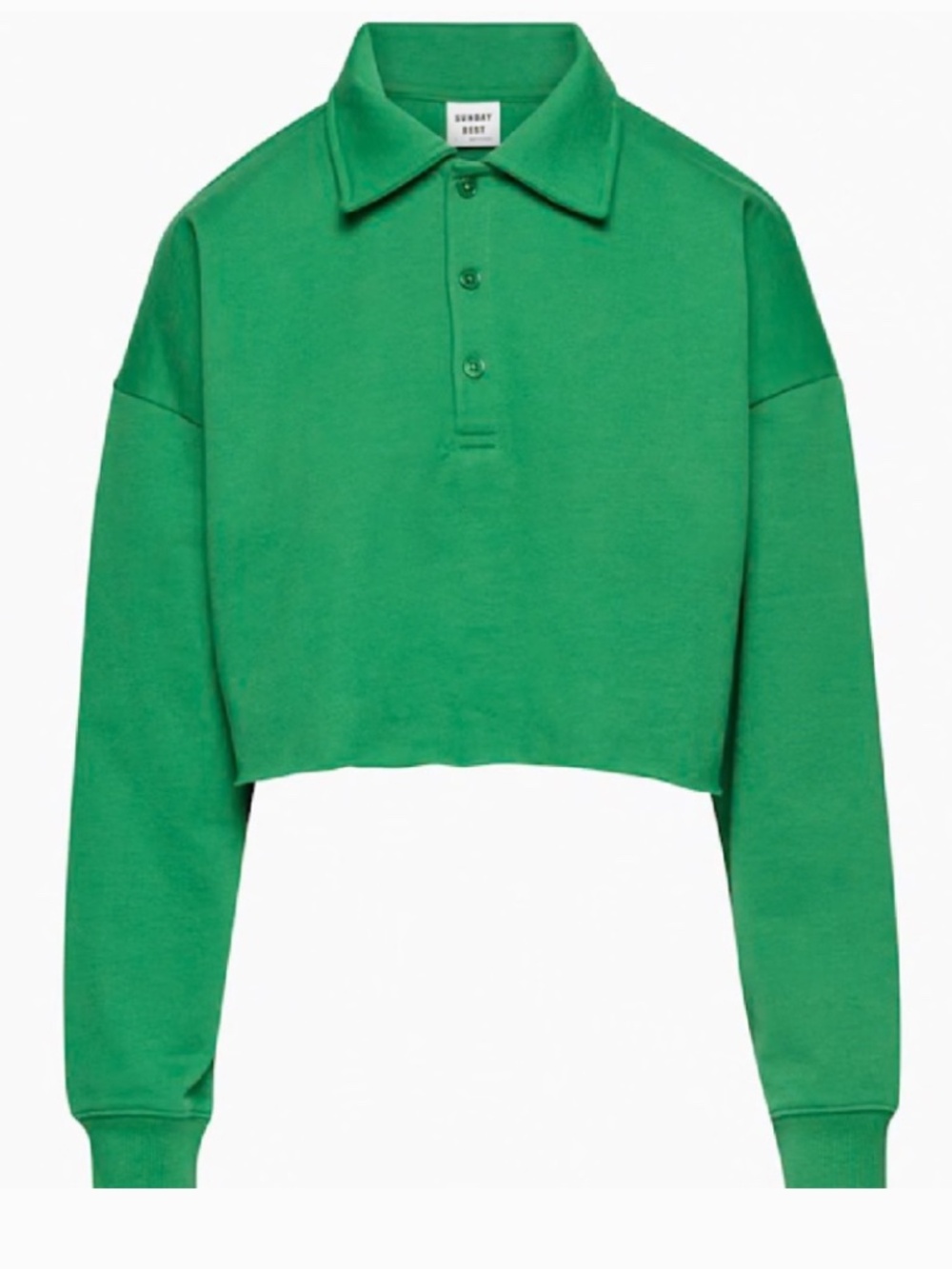 Sunday Best - Cropped Polo Sweater - Green - M
